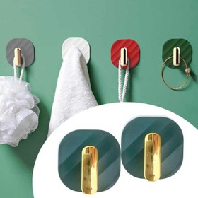 Resim MuazShop® 2li Yapışkanlı Retro Askılık Dolap Kapak Kulpu Yeşil 