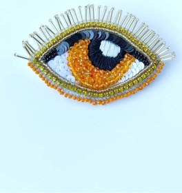 Resim Biencrafts Tasarım Boncuk Işi Göz Broş 