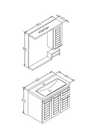 Resim Orka Perge 85 Cm Mdf Banyo Dolabı Takımı Çok Renkli 
