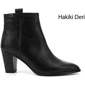 Resim Gönderi(R) Gönderi R Kadın Siyah Fermuarlı Sivri Burun Hakiki Deri Bot Dkzb61339499 Siyah 