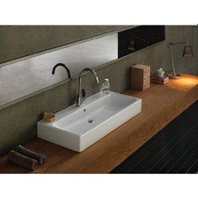 Resim Turkuaz Seramik Cerastyle Pinto Etajer Uyumlu Banyo Lavabo 75 x 47 CM 