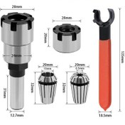 Resim Teltree Uzunluklu Er20 Uzatma Kolu, Karbon Çelik, 1/2 Uç, Oymacılık Ve Kenar Düzeltici Makineleri İçin 5'li Set 8mm 