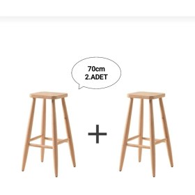 Resim Clk Home Ham Ahşap Kare Bar Tabure Sandalye 2 Adet 70 Cm Ahşap 