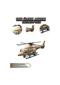 Resim 1:55 Ölçek Askeri Helikopter Oyuncak - Hareketli Pervane 30 Cm Büyük Boy - Sürtmeli Model 
