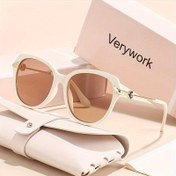 Resim Verywork Kadınlar Klasik Retro Dikdörtgen Çerçeve Moda Gözlükleri - Sokak Fotoğrafçılığı için Uygun 
