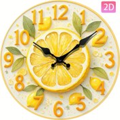 Resim JFHT Silent Duvar Saati, Canlı Limon ve Portakal Tasarımı ile - Kuvars Hareketi, Tick-Tock Yok, Pil ile Çalışır (AA Dahil Değil) - Ev Dekoru ve Hediye için İdeal, Duvar Saati Oturma Odası 