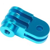 Resim Mavi Kısa Adaptör-cnc Alüminyum Üç Yollu Ayarlanabilir Pivot Kol Montaj Adaptörü Gopro Hero 8 7 6 5 4 Djı Osmo Eylem Sjcam Yı Eken Kamera 