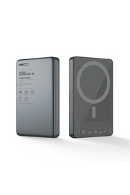 Resim Recci RP35 PD 20W Led Göstergeli Hızlı Şarj Özellikli Wireless Powerbank 15W 10000mAh - Gri 