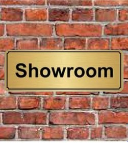 Resim 10X20 Cm Showroom Yazılı Metal Yönlendirme Levhası 