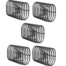 Resim EnigmaticE Duş Perdesi Halkaları, Duş Perdesi Kancaları, Paslanmaz Siyah Duş Perdesi Kanca Halkaları, Düşmeye Karşı Dayanıklı Pürüzsüz Duş Halkaları (Yurt Dışından) 