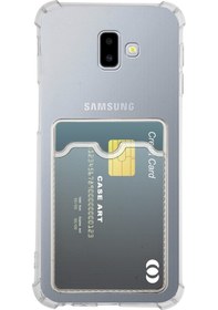 Resim Kvy Samsung Galaxy Uyumlu J6 Plus Kamera Korumalı Kartlıklı Setra Şeffaf Silikon Kılıf 