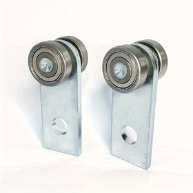 Resim Unistrut raylı sistem için uyumlu, 1-5/8" genişliğindeki ray kanallarıyla uyumlu, ağır hizmet tipi 997.9 KG kırılma dayanımına sahip, çift tekerlekli rulmanlı 400 Serisi Paslanmaz Çelik Taşıyıcı Montajı, 2'li paket 