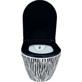 Resim Turkuaz Pure Zebra Asma Klozet WH-794+SOFT Kapak 