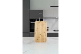 Resim Feyza Design Paslanmaz Çelik Saplı Çok Amaçlı Kesme Tahtası, Dayanıklı ve Şık Tasarım 