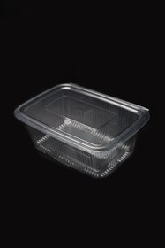 Resim TiriStore Tiri Store Kapaklı 1000 cc Düz Kapak Sızdırmaz Plastik Kap 600 Adet Şeffaf 