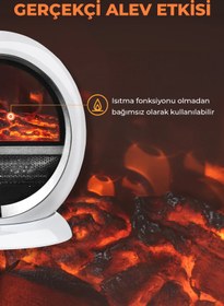 Resim Genel Markalar YH-09A Şömine Efektli Fanlı Isıtıcı | 1500 W, 60° Salınım, Dekoratif Şömine Görünümü 