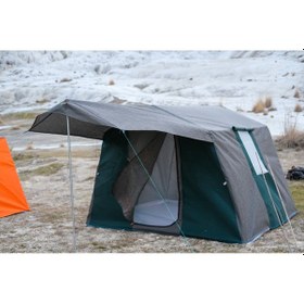 Resim Oba Çadır - 1 Odalı Kamp Çadırı 4 Kişilik Kapı Sineklikli Yeşil - Gri 