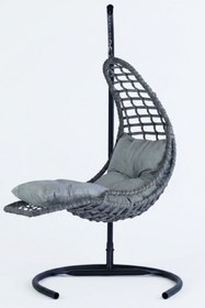 Resim KalyonHome Relax Rattan Tek Kişilik Ayak Uzatmalı Balkon Bahçe Salıncağı 