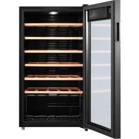 Resim Dijitsu 93 L Kapasiteli Şarap Soğutucu Ahşap Raflı Modern Tasarım 40 dB Sessiz Çalışma 