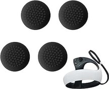 Resim (2 Set) Miimall Playstation VR2 Denetleyici Kapağı ile Uyumlu, Yumuşak Kaymaz Kontrolör Kauçuk Silikon Koruyucu Kılıf Kapak, PS VR2 için Joystick Kapakları Başparmak Kavrama Kapakları - Siyah 