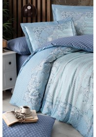 Resim Heritage Dijital Ranforce Çift Kişilik Nevresim Takımı Mirage Turkuaz 