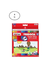 Resim Fatih Üçgen Kuru Boya Kalemi 24 Renk Tam Boy Tridocia 6'lı 