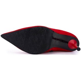 Resim Tamer Tanca Kadın Hakiki Deri Kırmızı Süet Topuklu Bot 1138 5109 Bn Bot Sk25-26 Krmz Mts Suet Kırmızı 