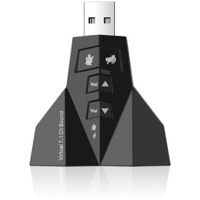 Resim Derwell Harici Usb 3d Ses Kartı Ses Çift Sanal 7.1 Usb 2.0 Adaptör Dizüstü Bilgisayar Için Tak Ve Çalıştır 