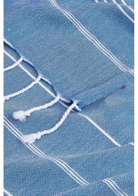 Resim Sultan Peştemal Havlu 100 Pamuklu Deniz Plaj Banyo Peştemali 100x180 Cm Mavi 