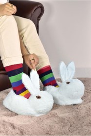 Resim MODAONN Tavşan Figürlü Peluş Ev Pandufu Unisex 