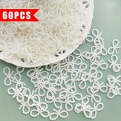 Resim 60 Adet Şık Beyaz İnci Fiyonk Boncuklar, 16mm*30mm, Akrilik, DIY Başlık & Takı Yapımı İçin Mükemmel - Çok Yönlü Krem Tutkal Reçine Aksesuarları, İnci Takı 