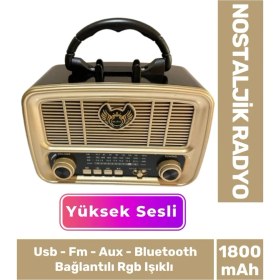 Resim Kaliteli Yüksek Sesli Retro Nostalji Bluetooth Bağlantılı USB Sd Kart Radyo Mp3 Player Müzik Kutusu 
