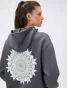 Resim Şardonlu Rick and Morty Sweatshirt Oversize Sırt Baskılı Kapüşonlu Lisanslı 