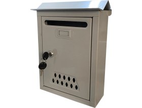 Resim Veta Metal Çatılı Posta Kutusu-GRİ 