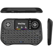 Resim Hombey Wechip İ10 Siyah Mini Kablosuz Klavye - 7 Renkli Aydınlatma Ve Dokunmatik Panel - Android Tv Kutusu, Pc, Akıllı Tv İçin Uyumlu 