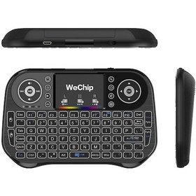 Resim Hombey Wechip İ10 Siyah Mini Kablosuz Klavye - 7 Renkli Aydınlatma Ve Dokunmatik Panel - Android Tv Kutusu, Pc, Akıllı Tv İçin Uyumlu 