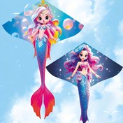 Resim Denizkızı Uçurtması - Dayanıklı Polyester Karikatür Denizkızı Uçurtması, Plaj ve Park Eğlencesi İçin, Yüksek Performanslı Ev Eğlencesi, Cadılar Bayramı, Noel ve Şükran Günü Hediyesi ile Uçurtma İpi Dahil 