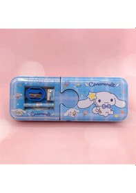 Resim Kawaii Sanrio Kuromi Metal Kalem Kutusu Kırtasiye Seti Cinnamoroll Kuromi Kalemlik Hediye Seti Mavi 