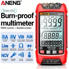Resim ANENG SZ02 Akıllı Dijital Multimetre 9999 Sayım Gerçek RMS Otomatik Elektrik Kapasitans Ölçer Sıcaklık Direnç Transistör Test Cihazları 