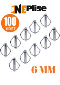 Resim 6 Mm Traktör Pimi Yaylı Pim Kaliteli Çelik 100 Adet 