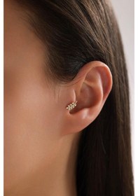 Resim Tufanlar Kuyumculuk Altın Taşlı Başak Piercing Altın 