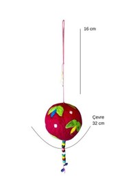 Resim Uretti - Tülin 3528 8301 El Yapımı Köpük Üzeri Kırmızı Keçe Yılbaşı Ağaç Süsü - Çap 7 Cm 