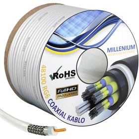 Resim MILLENIUM Anten Kablosu Rg6 U4 48 Tel 100 Metre 