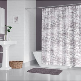 Resim Zethome Banyo Perdesi 1x120x200 Tek Kanat Duş Perdesi Halka Hediyeli 1406 