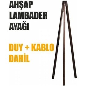Resim Tripod Ayak Ahşap Lambader Ayağı Tesisatlı Ly625 