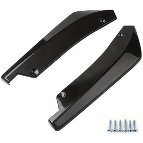 Resim Cloudstore 2 Adet Evrensel Araç Arka Tampon Spoileri Splitter Çizilme Koruyucu Siyah 