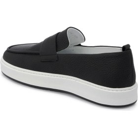 Resim Tergan Siyah Hakiki Deri Erkek Loafer - E25I1AY57320-A23 
