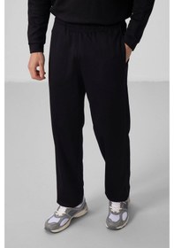 Resim Siyah Yüzeyi Dokulu Oversize Erkek Eşofman Takım - 85275 Siyah 