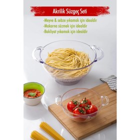 Resim Depa Akrilik Şeffaf 2 Li Süzgeç Seti ( Makarna & Pirinç Süzgeci ) 