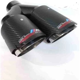 Resim 90 mm Full Karbon Içi Krom Akrapoviç Msport Çiftli Sol Egzoz Eksoz Ucu 